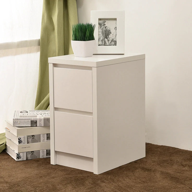 Narrow Wood Nightstand White Bedside Cabinet