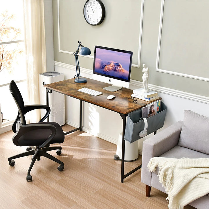 Wooden Computer Desk Work Table with Storage Bag