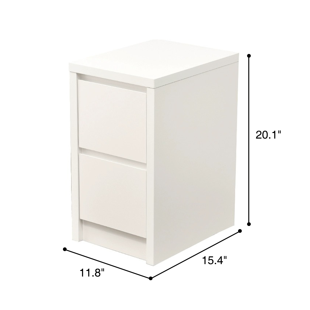 Narrow Wood Nightstand White Storage Cabinet