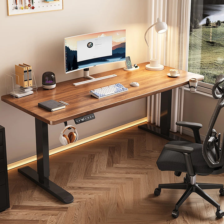 Minimalist Wooden Electric Standing Desk Work Table