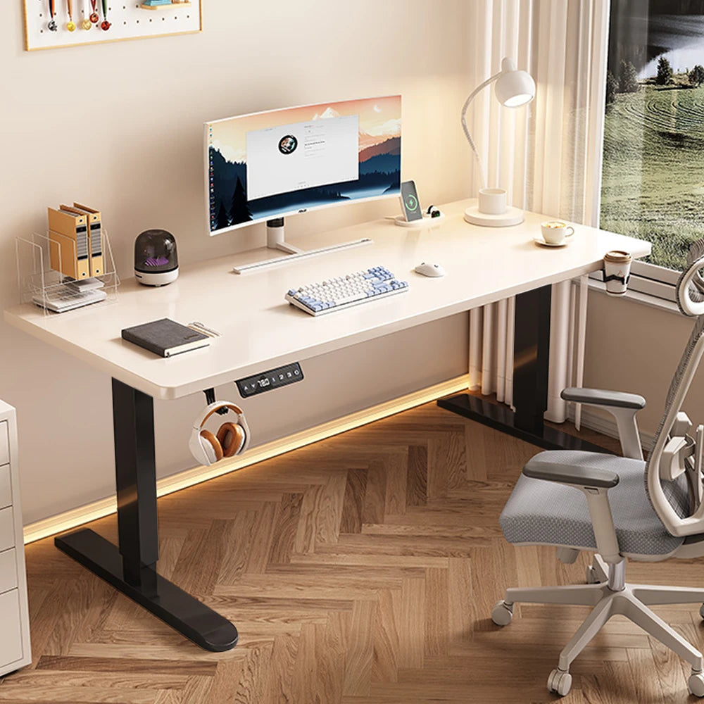 Minimalist Wooden Electric Standing Desk Work Table