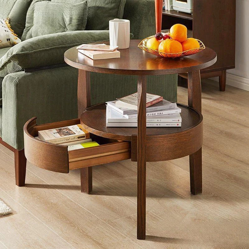 Mid-Century Wooden Side Table with Drawer for Living Room – Zwob