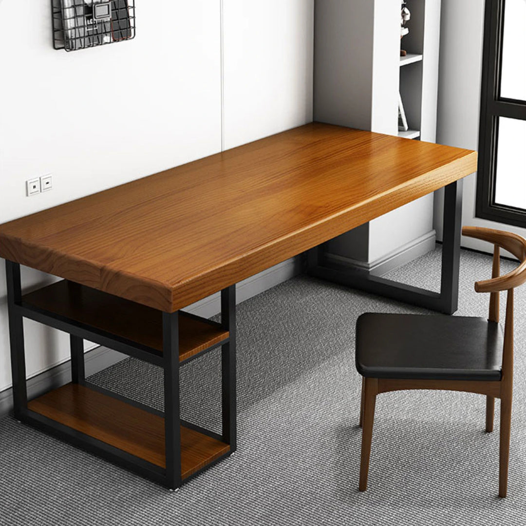 Vintage Wooden Office Desk Computer Table with Drawer