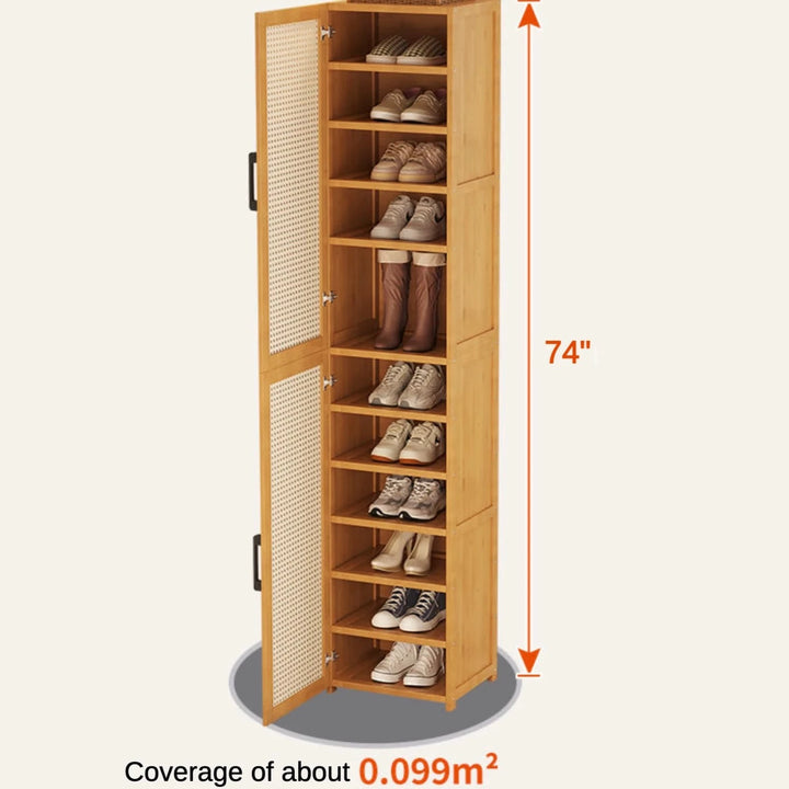 Entryway Narrow 12-Tier Shoe Storage Cabinet for Small Spaces