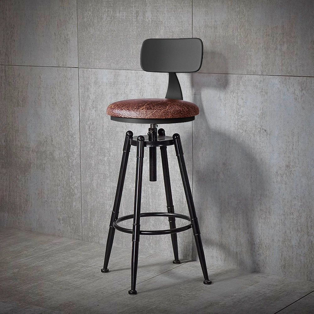 Industrial Swivel Bar Stool Adjustable Counter Stool with Back – Zwob
