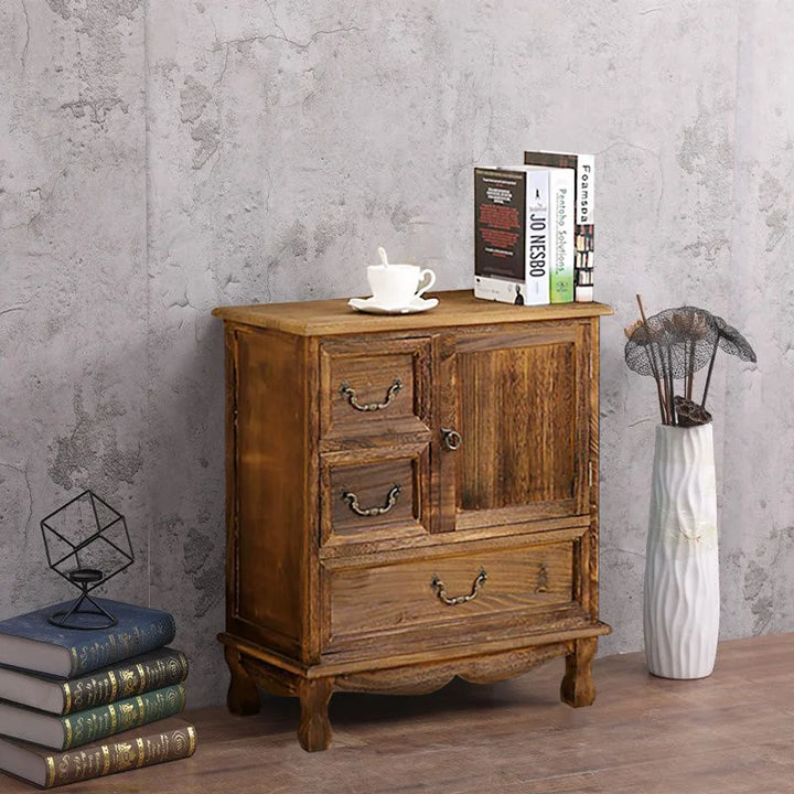 Vintage Rustic Storage Sofa Cabinet Nightstand