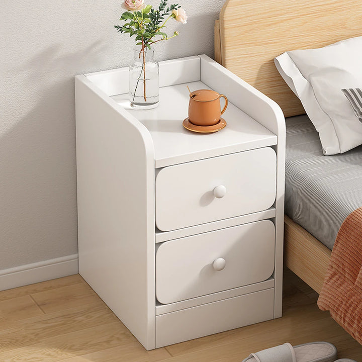 Wooden Simple Nightstand with Drawers for Small Spaces