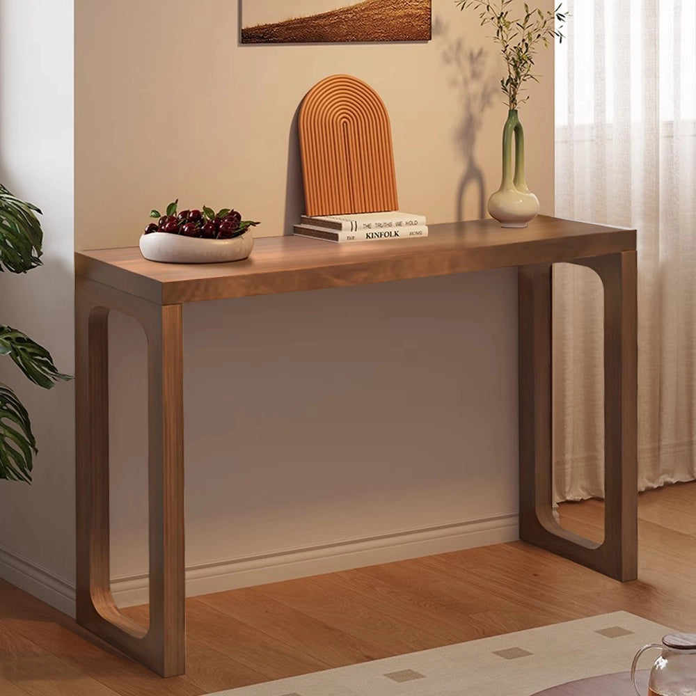 Solid Wood Rustic Console Table Thick Sofa Table for Living Room – Zwob