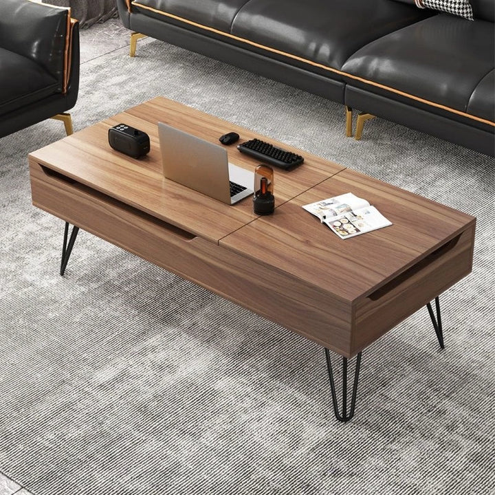 Wooden Lift-Top Coffee Table with Storage Compartment