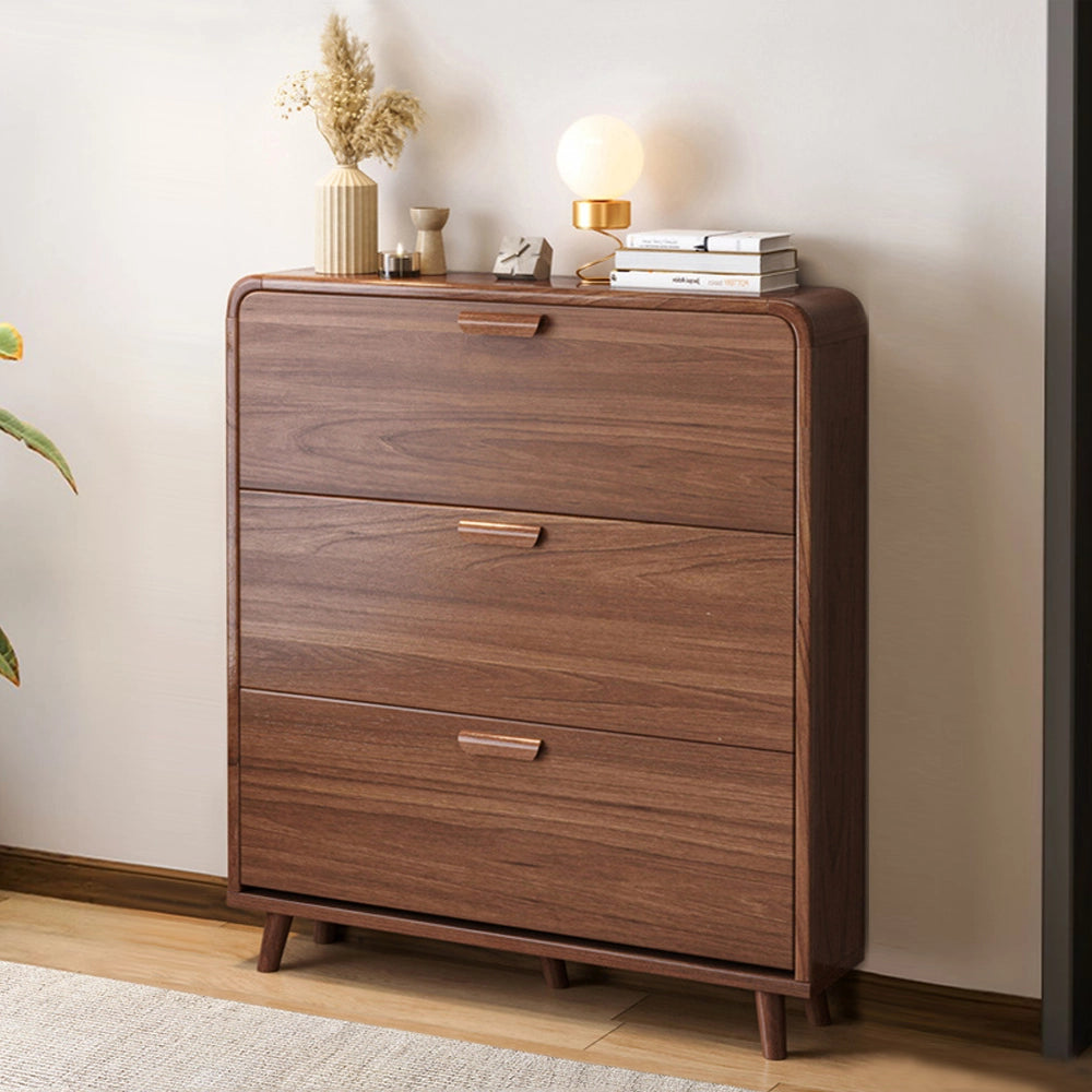 Wooden Shoe Storage Cabinet with Flip-Door Cabinet for Hallway – Zwob