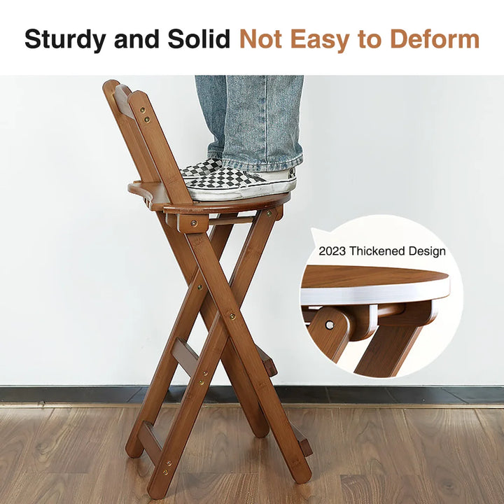 Solid Foldable Bar and Counter Stool