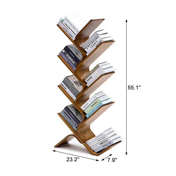 Wooden Designer Bookshelf Modern Corner Bookcase