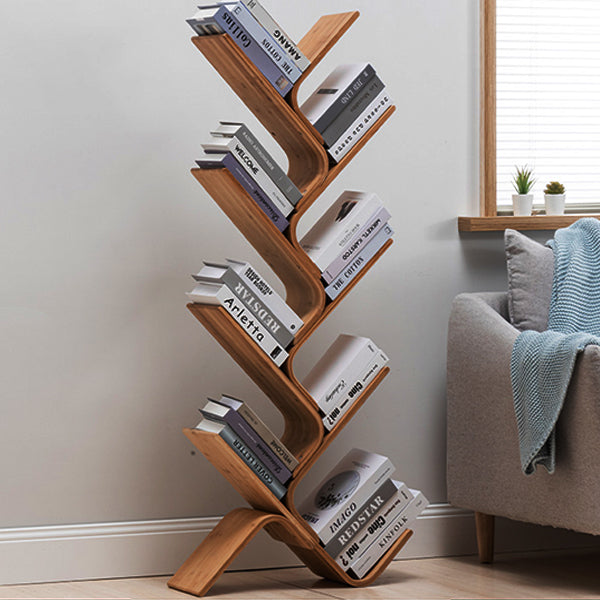 Wooden Designer Bookshelf Modern Corner Bookcase