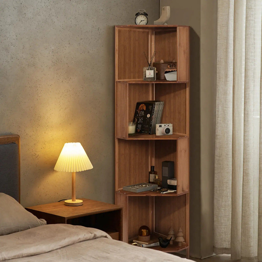 Freestanding Corner Bookcase Display Storage Stand