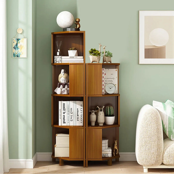Freestanding Corner Bookcase Display Storage Stand