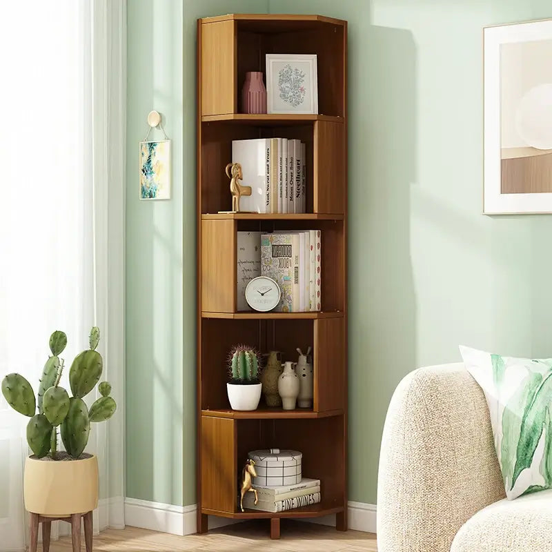 Freestanding Corner Bookcase Display Storage Stand