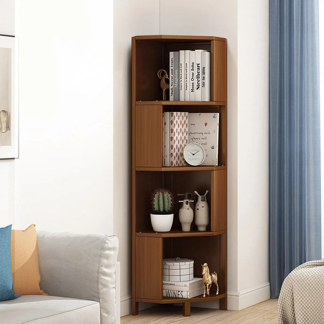 Freestanding Corner Bookcase Display Storage Stand