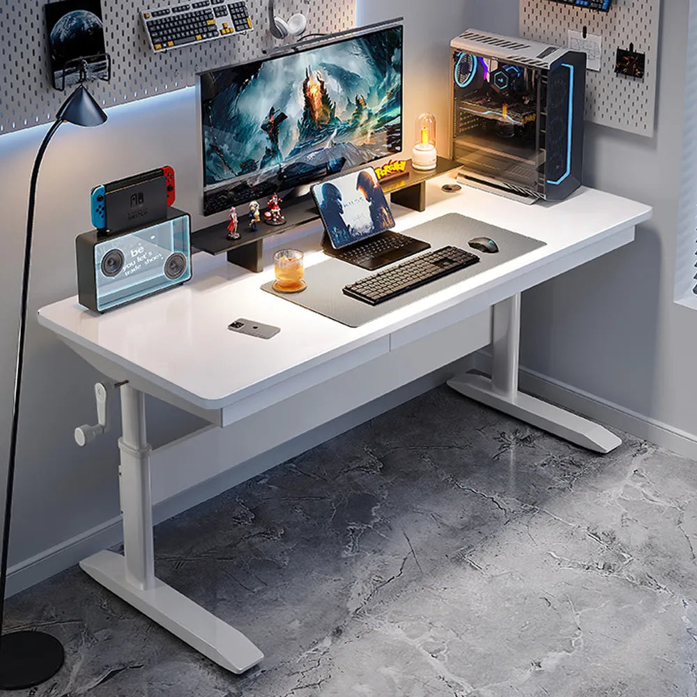 Manually Adjustable Standing Computer Desk with Drawers