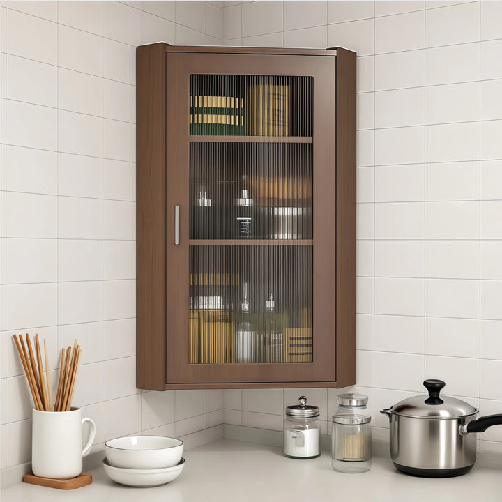 Simple Wall Mounted Corner Cabinet Kitchen Storage Organizer