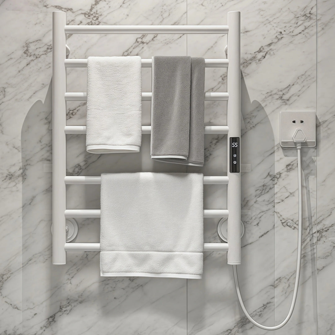 Modern Towel Warmer with Storage Shelf for Bathroom