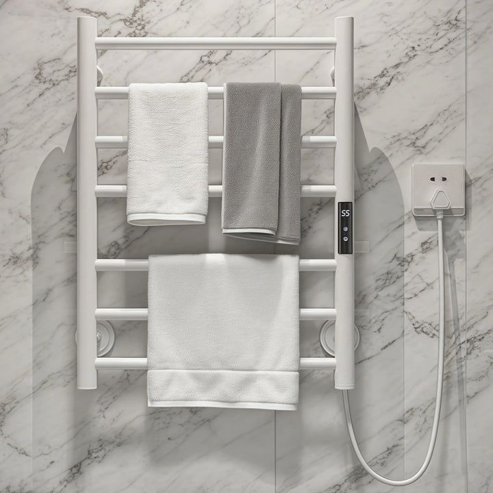 Modern Towel Warmer with Storage Shelf for Bathroom