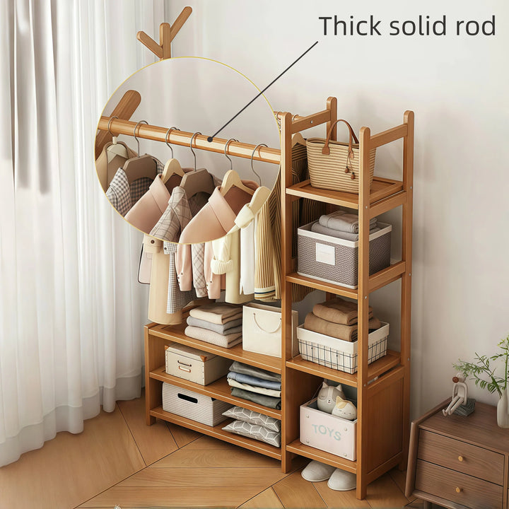 Solid Closet Storage Rack Freestanding Coat Rack Organizer