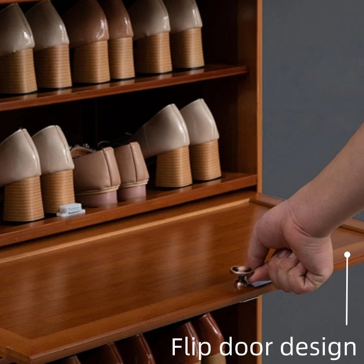 Multi-Tier Shoe Storage Cabinet Entryway Flipping Shoe Rack