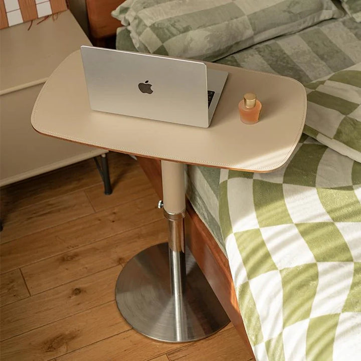 Simple Height-Adjustable Saddle Leather Accent Table