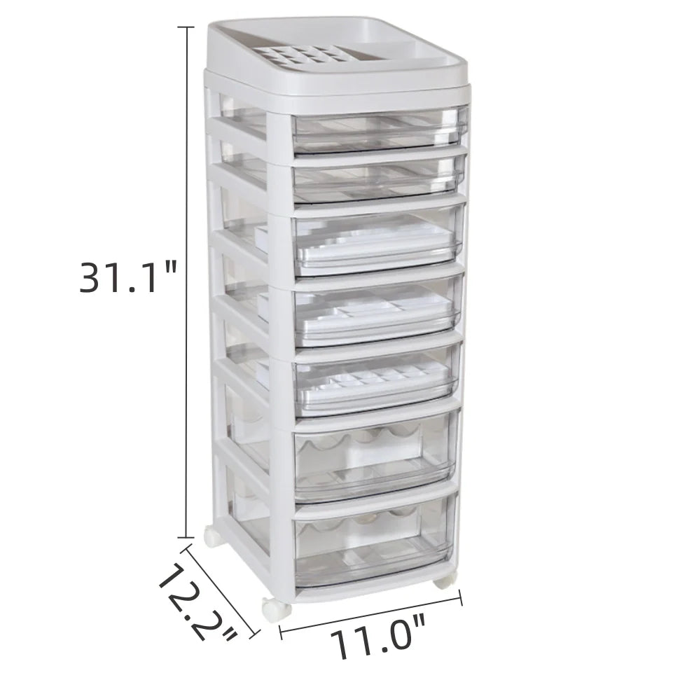 Multi-Drawer Beauty Salon Cart for Cosmetics and Nail Supplies