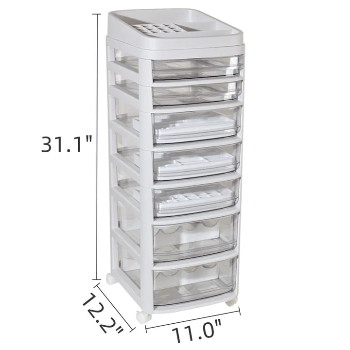 Multi-Drawer Beauty Salon Cart for Cosmetics and Nail Supplies
