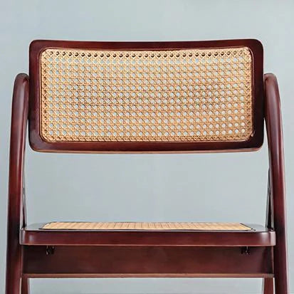 Vintage Rattan Solid Wood Folding Chair