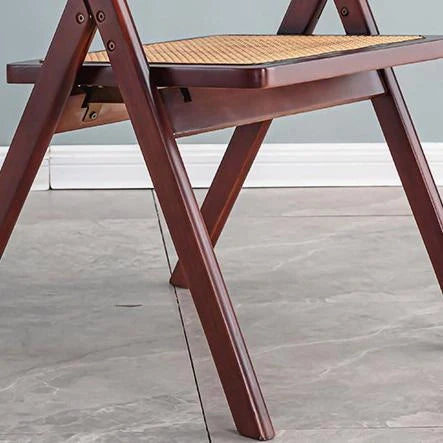 Vintage Rattan Solid Wood Folding Chair
