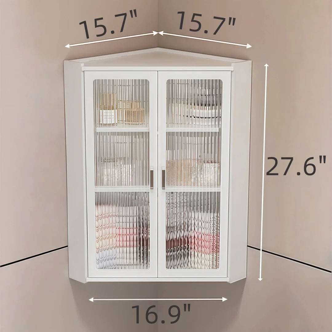 Modern Wall Mounted Corner Storage Cabinet Organizer for Bathroom