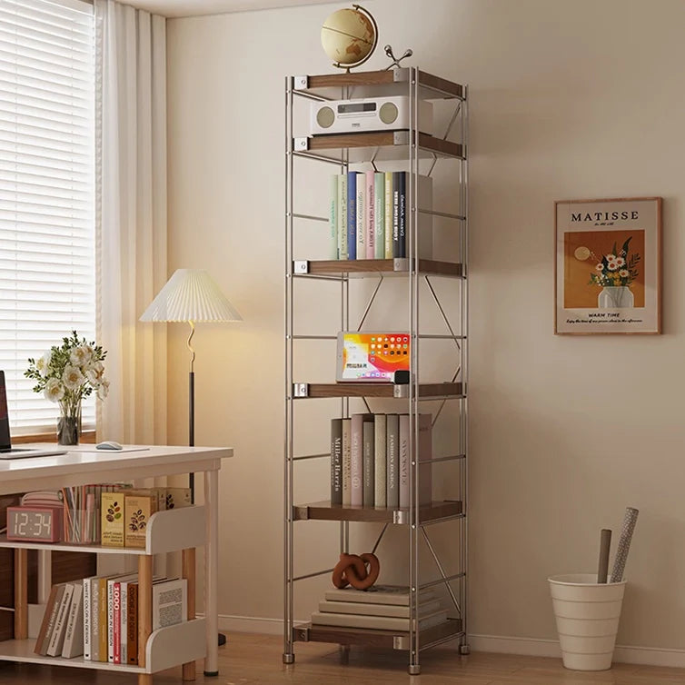 Mid Century Wood Storage Rack Multi Shelf Organizer