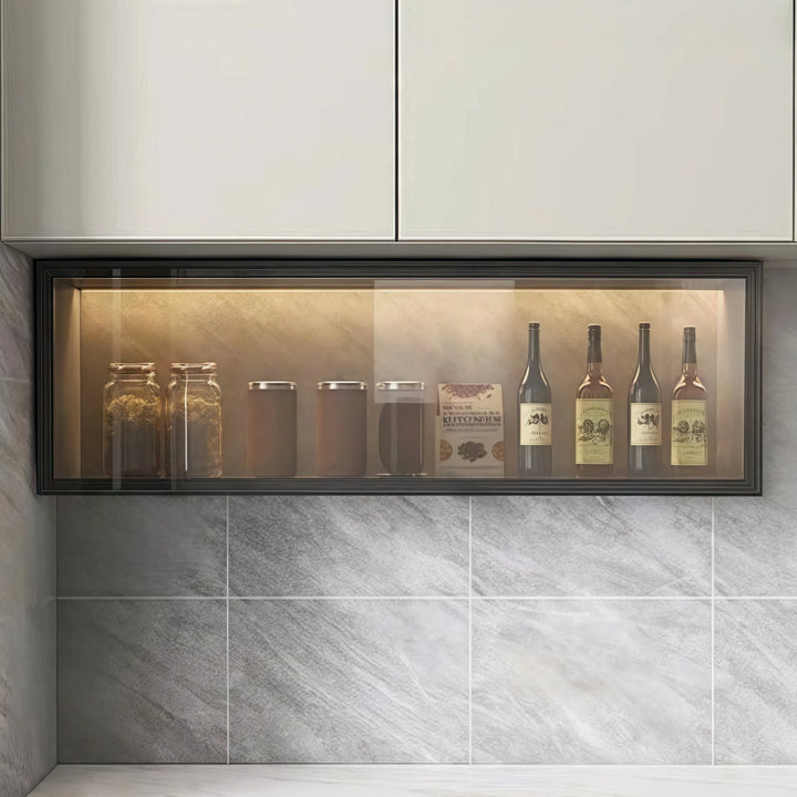 Solid Wood Wall Kitchen Cabinet Simple Glass Rack