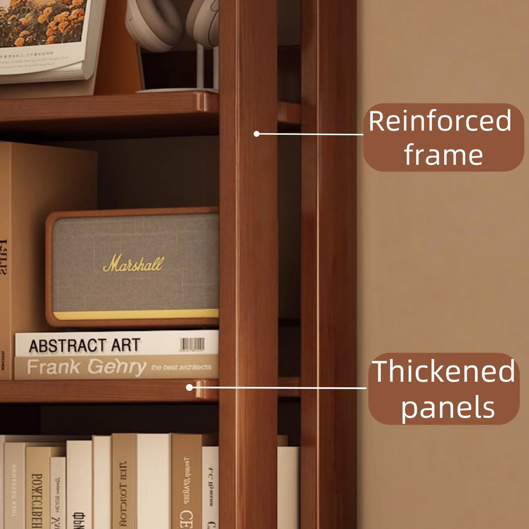 Solid Wood Multi-Tier Corner Bookshelf Freestanding Bookcase