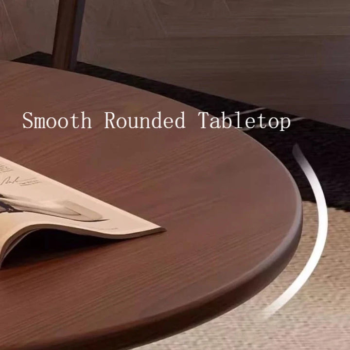 Vintage Natural Rattan Solid Wood Round Coffee Table