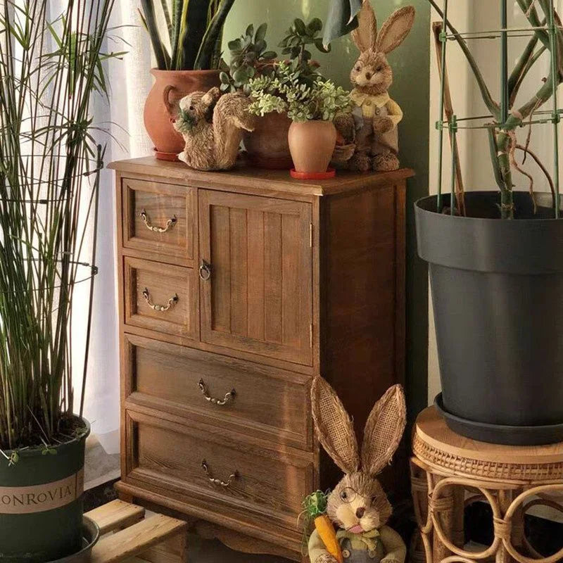 Vintage Rustic Storage Sofa Cabinet Nightstand