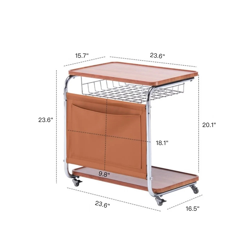 Mid-Century Removable Sofa Table Living Room End Table
