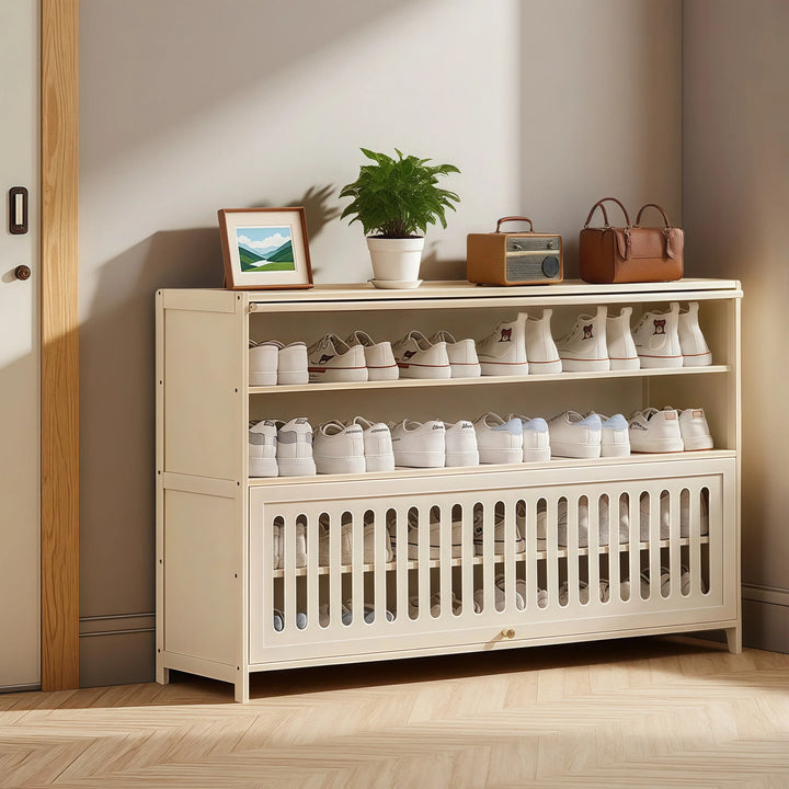 Entryway Flipping Door Shoe Storage Cabinet Freestanding Shoe Rack