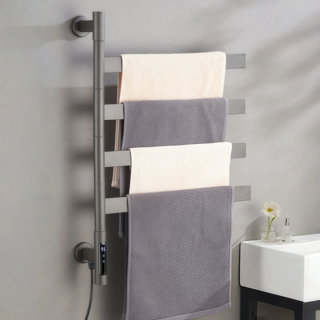 Smart Heated Towel Rack Rotatable Towel Warmer for Bathroom