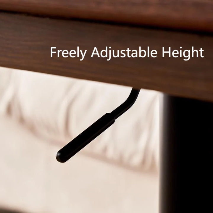 Solid Wood Folding Accent Table Liftable Table with Drawer