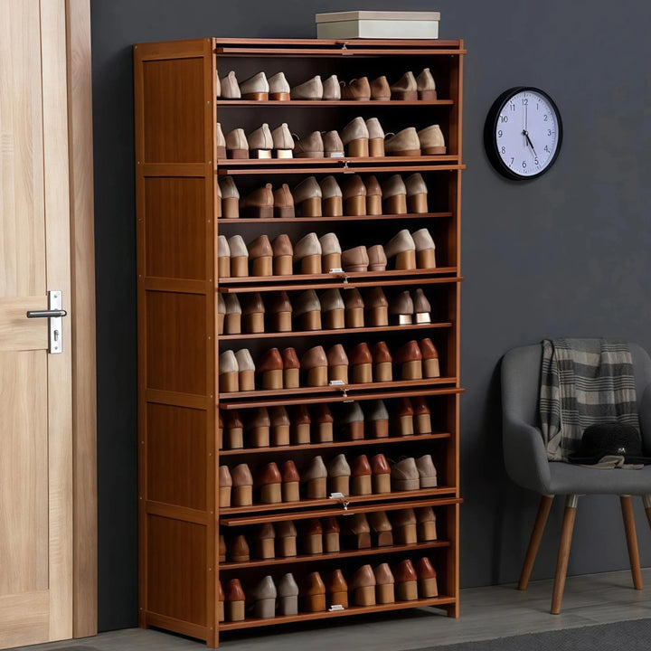 Multi-Tier Shoe Storage Cabinet Entryway Flipping Shoe Rack