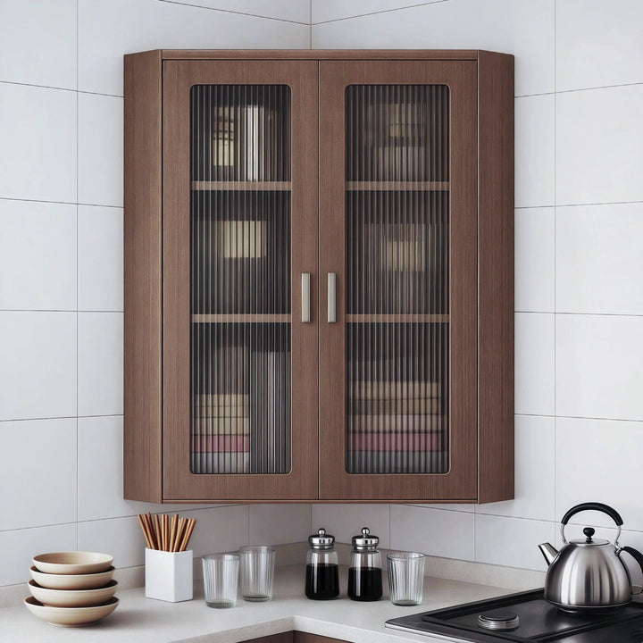 Simple Wall Mounted Corner Cabinet Kitchen Storage Organizer