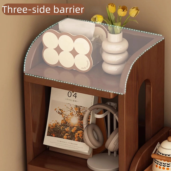 Solid Wood Multi-Tier Corner Bookshelf Freestanding Bookcase