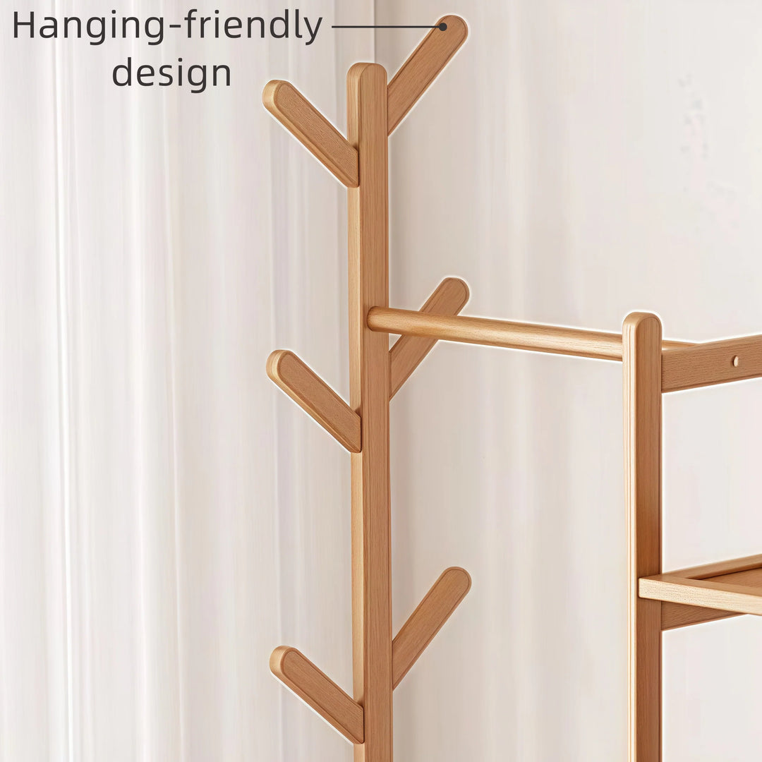 Solid Closet Storage Rack Freestanding Coat Rack Organizer