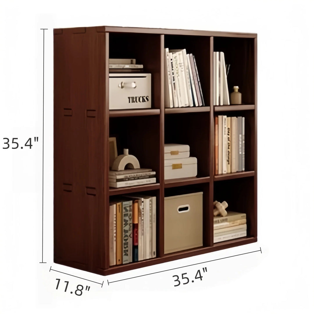 Freestanding Solid Wood Bookcase Simple Box Storage Cabinet
