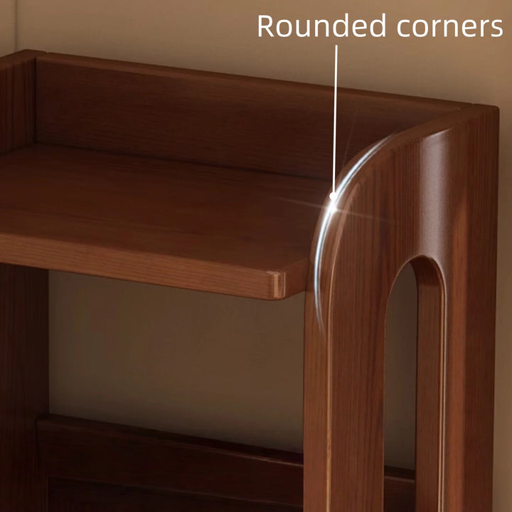 Solid Wood Multi-Tier Corner Bookshelf Freestanding Bookcase