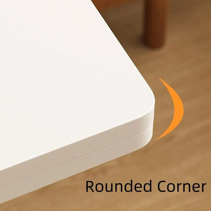 White Folding Accent Table Height Adjustable Square Side Table