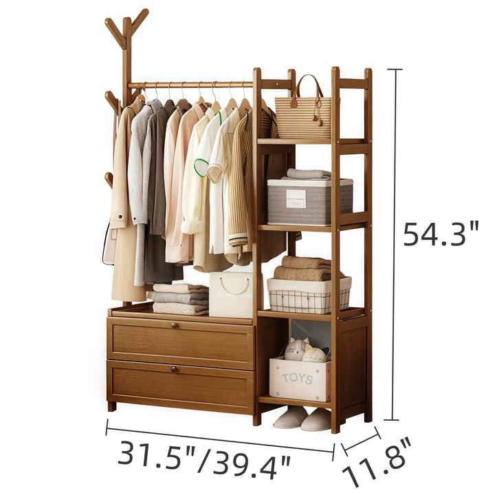 Solid Closet Storage Rack Freestanding Coat Rack Organizer